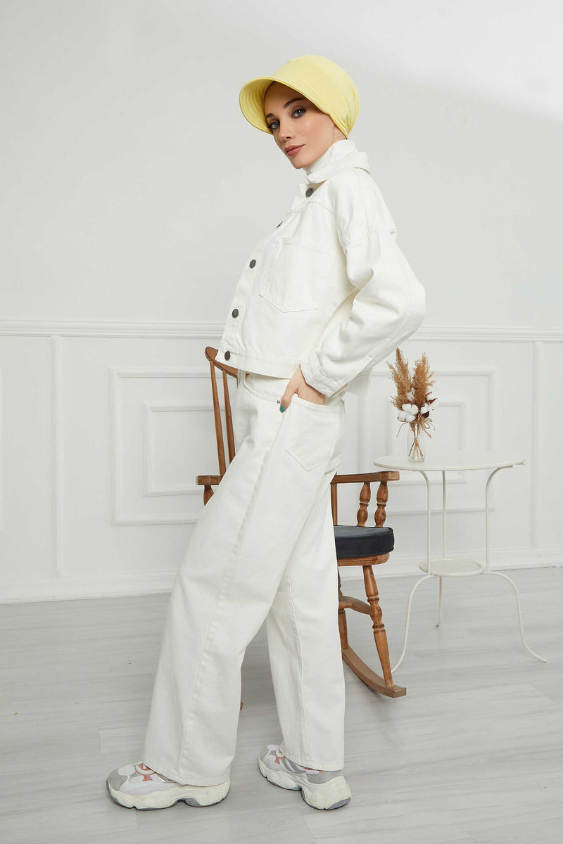 Cotton Visor Women Turban Hat, Sun Protective Newsboy Hat for Women, 95% Cotton Plain Casual Hijab Bonnet Chemo Cap,B-73