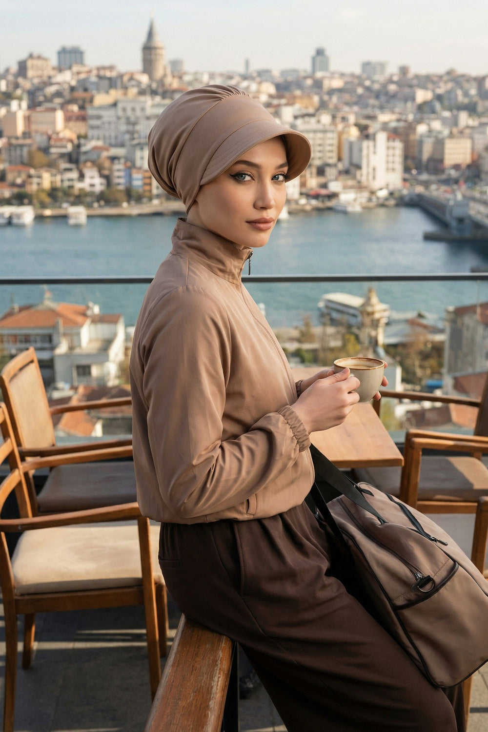 Cotton Visor Women Turban Hat, Sun Protective Newsboy Hat for Women, 95% Cotton Plain Casual Hijab Bonnet Chemo Cap,B-73 Mink
