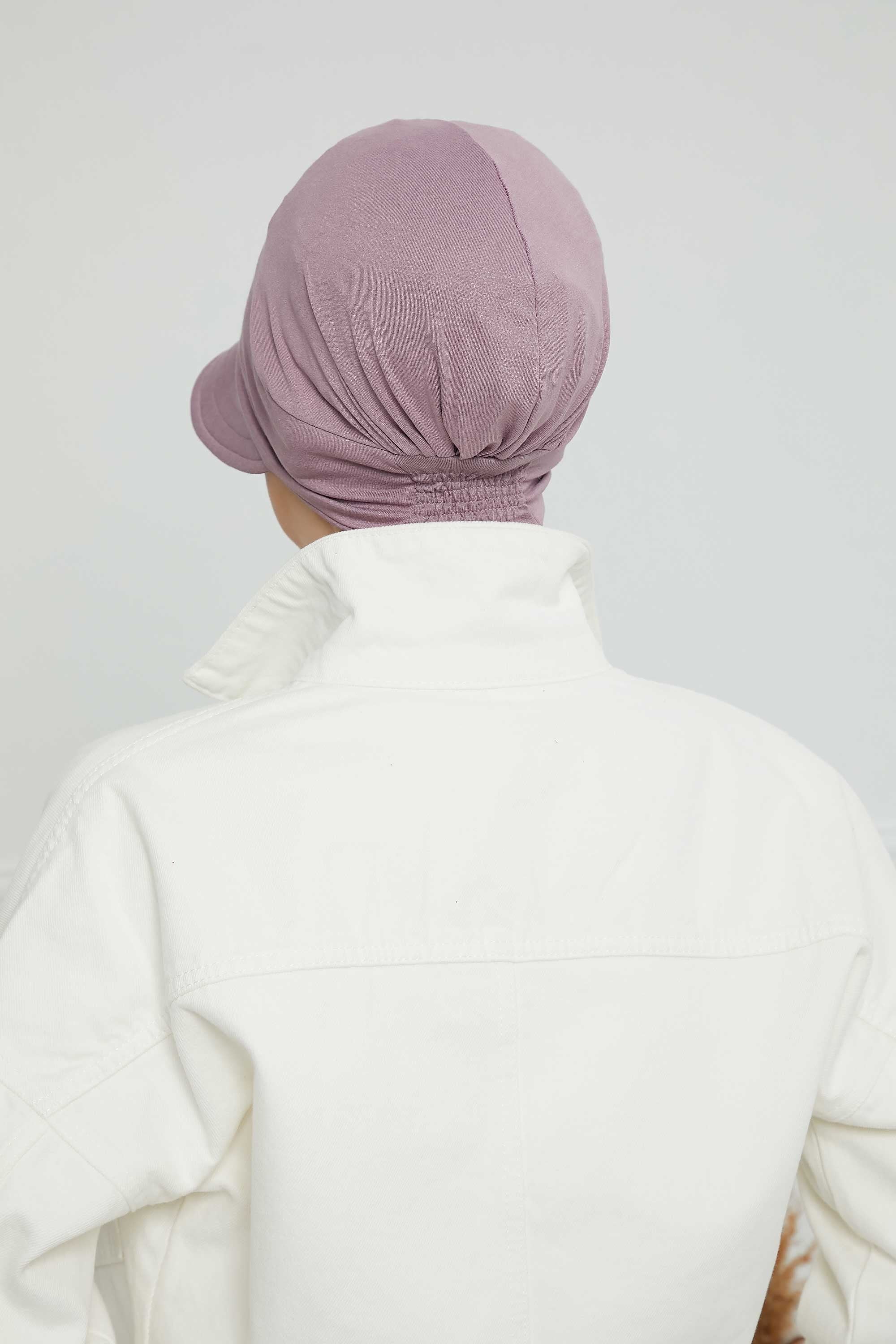 Cotton Visor Women Turban Hat, Sun Protective Newsboy Hat for Women, 95% Cotton Plain Casual Hijab Bonnet Chemo Cap,B-73 Lilac