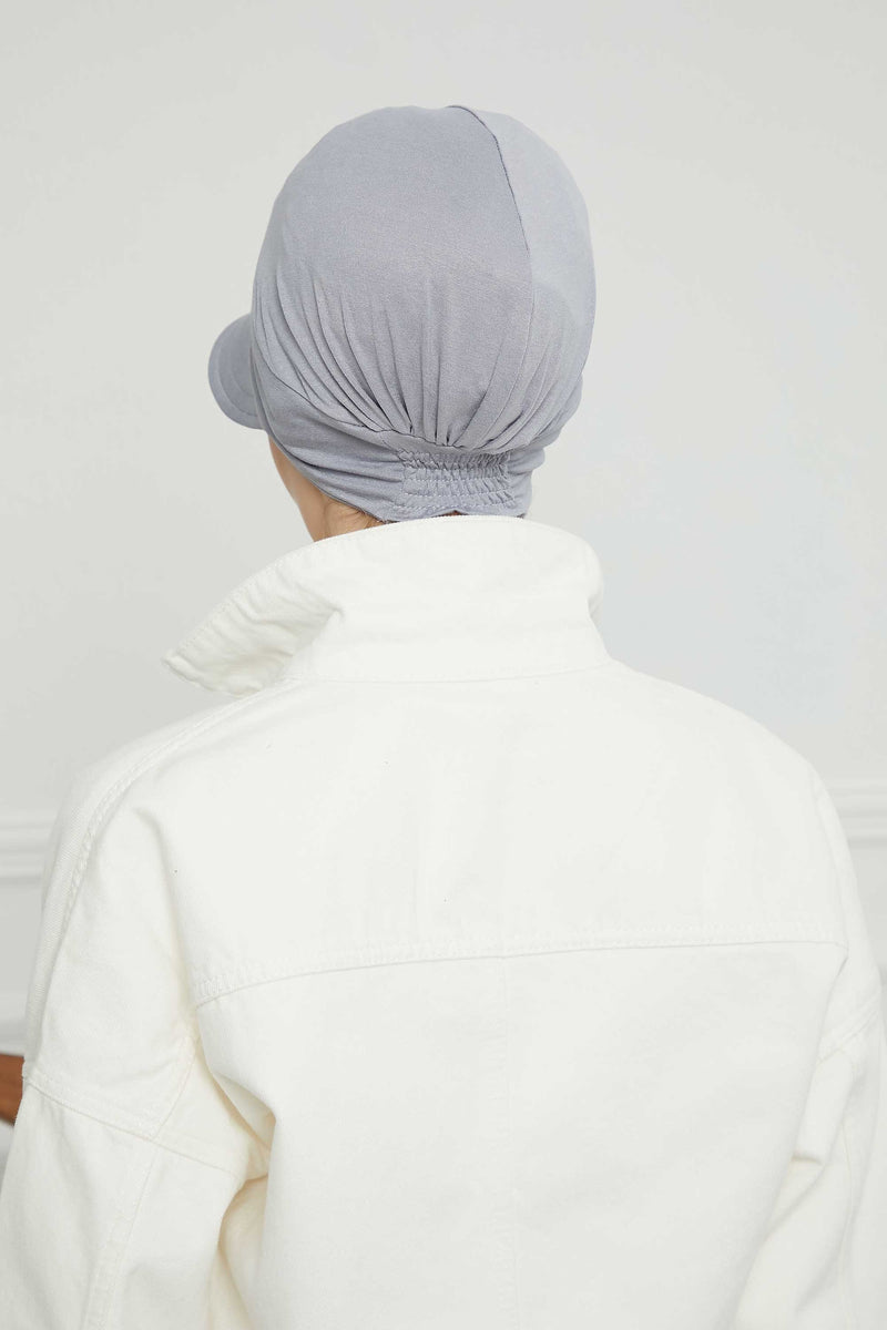 Cotton Visor Women Turban Hat, Sun Protective Newsboy Hat for Women, 95% Cotton Plain Casual Hijab Bonnet Chemo Cap,B-73