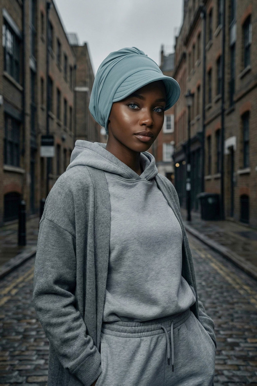 Cotton Visor Women Turban Hat, Sun Protective Newsboy Hat for Women, 95% Cotton Plain Casual Hijab Bonnet Chemo Cap,B-73 Dark Mint