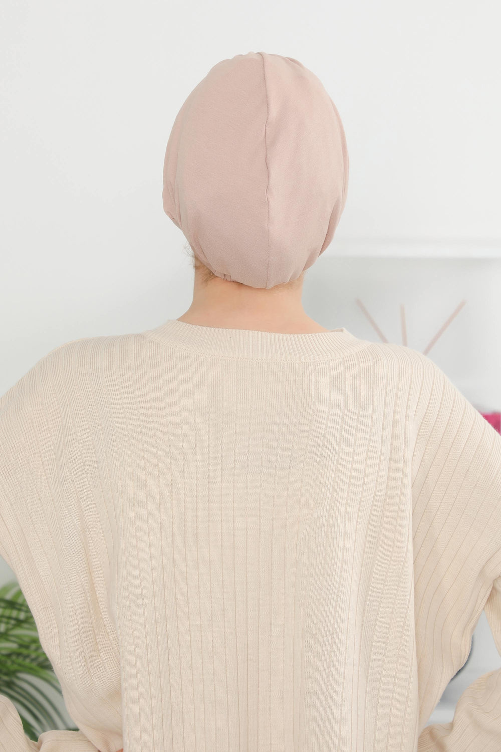 Cotton Visor Women Turban Hat, Sun Protective Newsboy Hat for Women, 95% Cotton Plain Casual Hijab Bonnet Chemo Cap,B-73 Light Mink