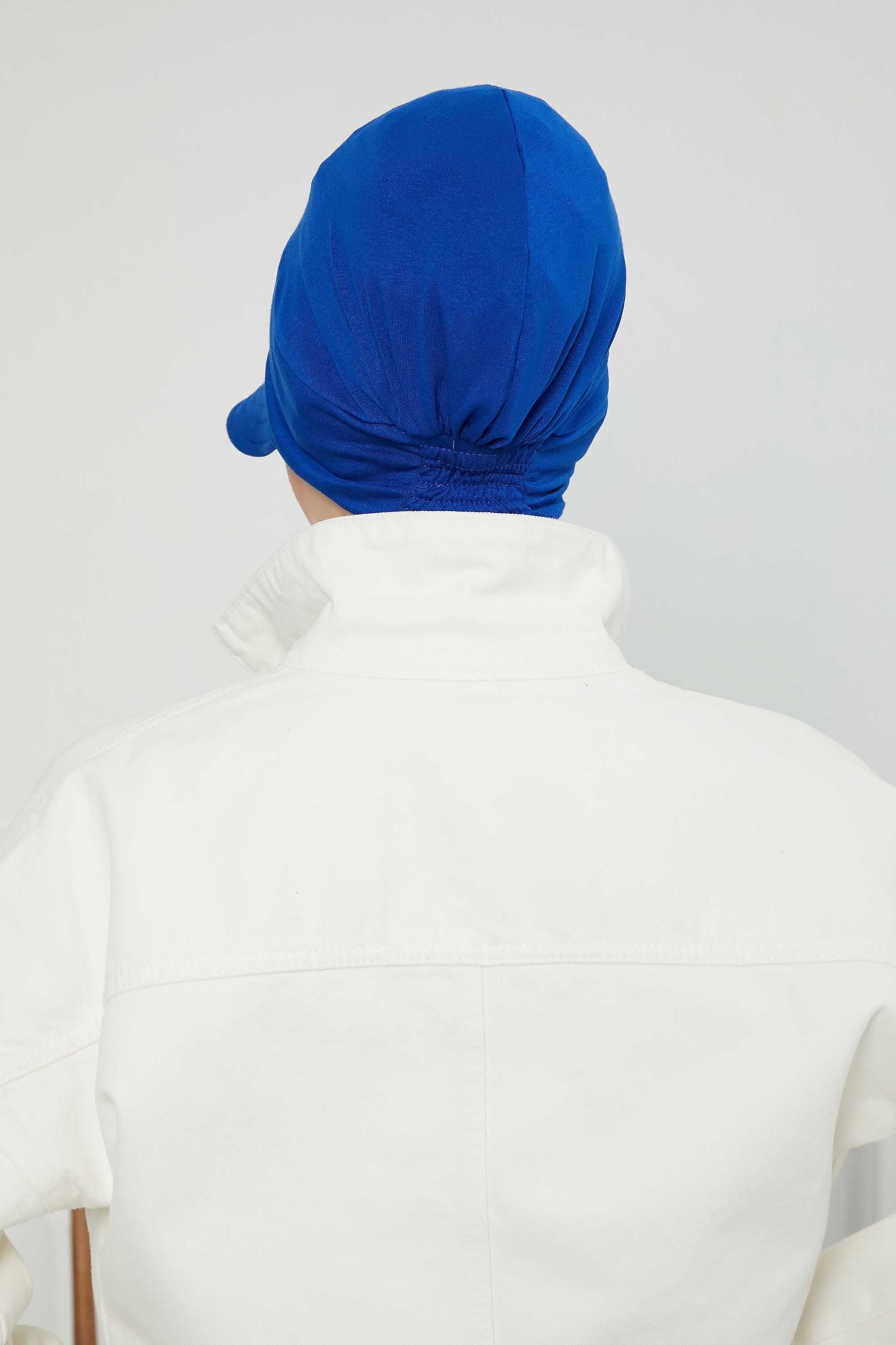 Cotton Visor Women Turban Hat, Sun Protective Newsboy Hat for Women, 95% Cotton Plain Casual Hijab Bonnet Chemo Cap,B-73 Sax Blue