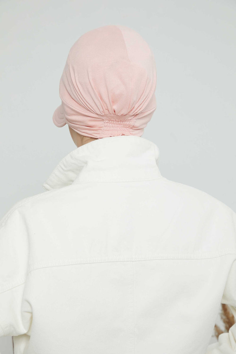 Cotton Visor Women Turban Hat, Sun Protective Newsboy Hat for Women, 95% Cotton Plain Casual Hijab Bonnet Chemo Cap,B-73