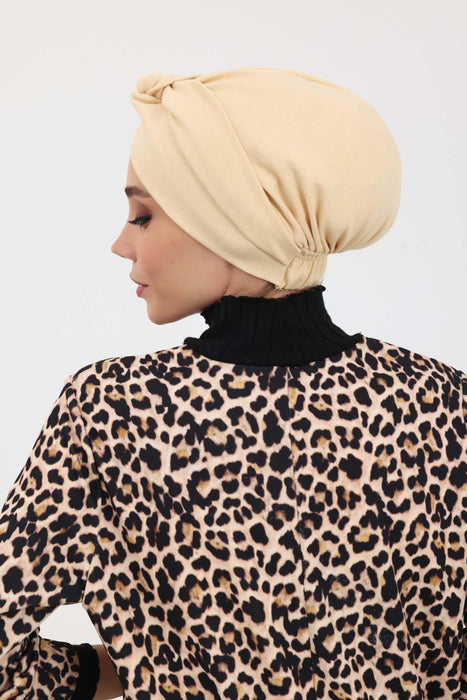Gemütliche Winter-Turbanhaube im Maharadscha-Stil, weicher Polyviskose-Interlock-Stoff, dehnbares Kopftuch in Einheitsgröße, ideal für kaltes Wetter, B-4IV