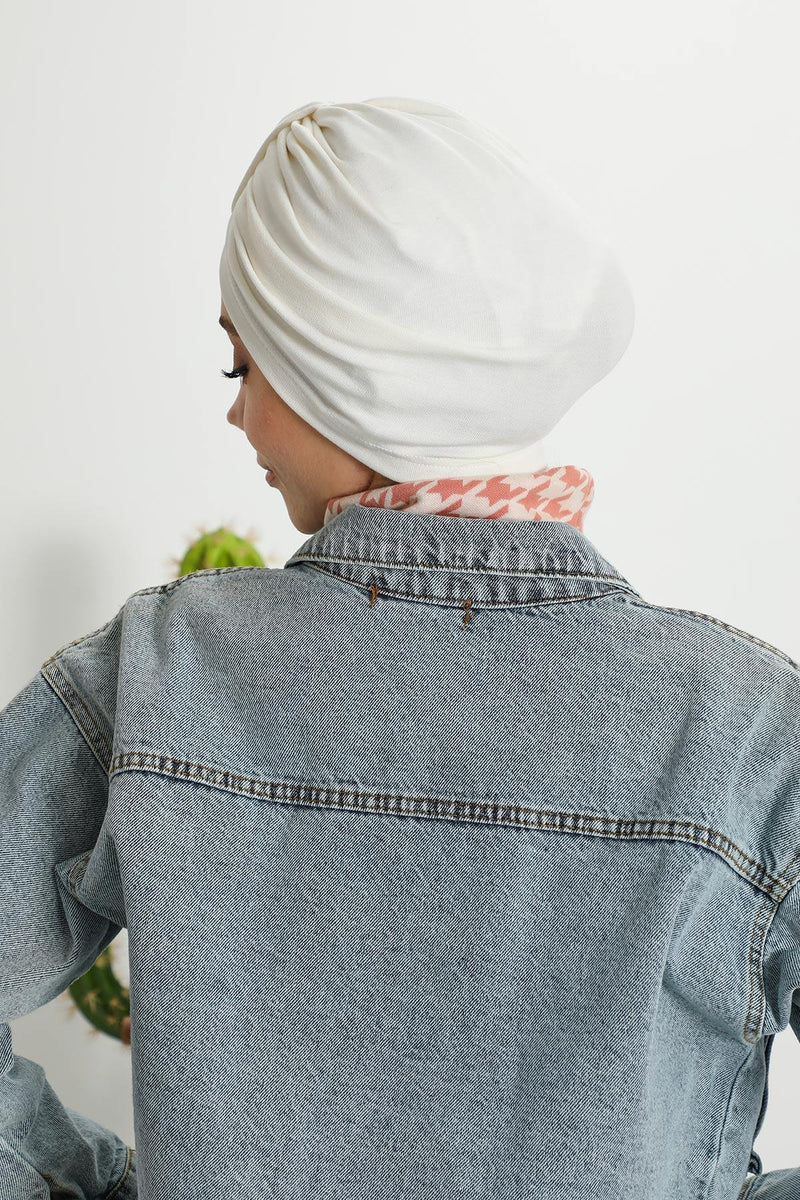 Gemütlicher, gerippter Winterturban aus Stretchmaterial für Krebspatientinnen, leicht zu tragender Instant-Turban-Hijab, weiches Chemo-Kopftuch für Frauen, B-68RB