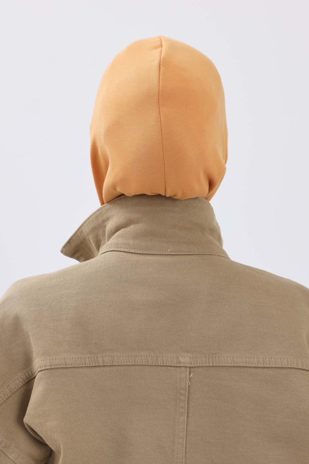 Cross-Stitch Design Inner Turban Bonnet for Women, One-Size Inner Turban Bonnet for Women, Simple Ribbed Winter Hijab Turban Bonnet,TB-4RB Orange