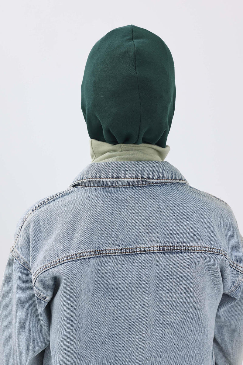 Cross-Stitch Design Inner Turban Bonnet for Women, One-Size Inner Turban Bonnet for Women, Simple Ribbed Winter Hijab Turban Bonnet,TB-4RB