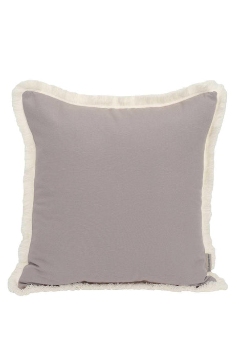 Decorative Solid Throw Pillow Cover surrounded with Fringes, 18x18 Inches Plain Cushion Cover for Living Room and Bedroom Designs,K-140