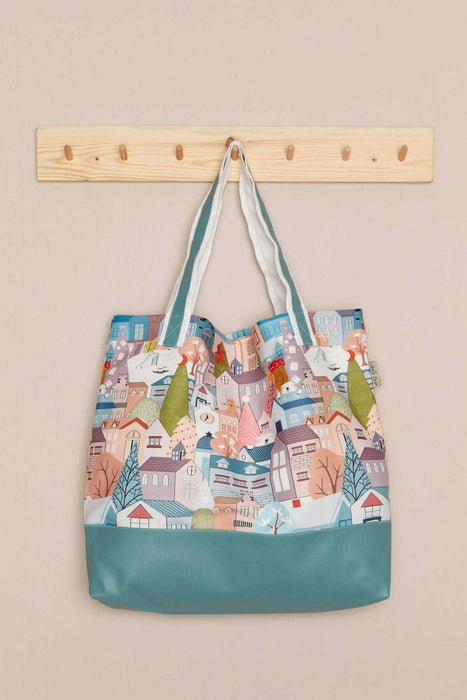 Denim Polyester Hand Shoulder Bag for Women Tote Bag Casual Daily Bag Patterned Fabric Large Capacity,C-1S