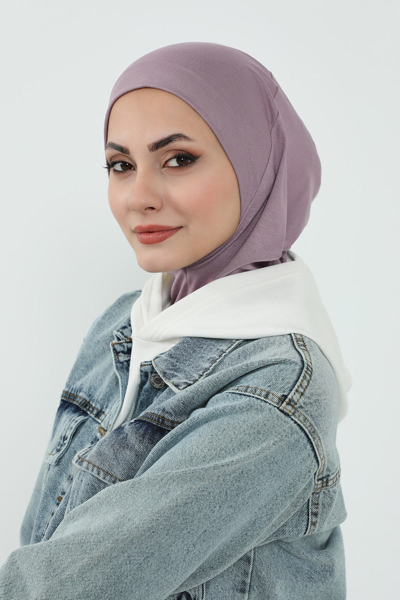 Detachable Visor Cotton Turban for Women Strech Head Wrap Combed Cotton Stylish One-Size Cap,B-82