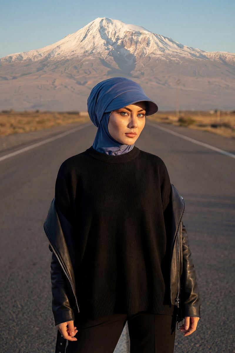 Detachable Visor Cotton Turban for Women Strech Head Wrap Combed Cotton Stylish One-Size Cap,B-82