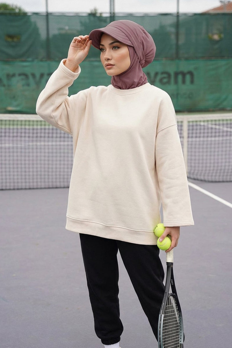 Detachable Visor Cotton Turban for Women Strech Head Wrap Combed Cotton Stylish One-Size Cap,B-82