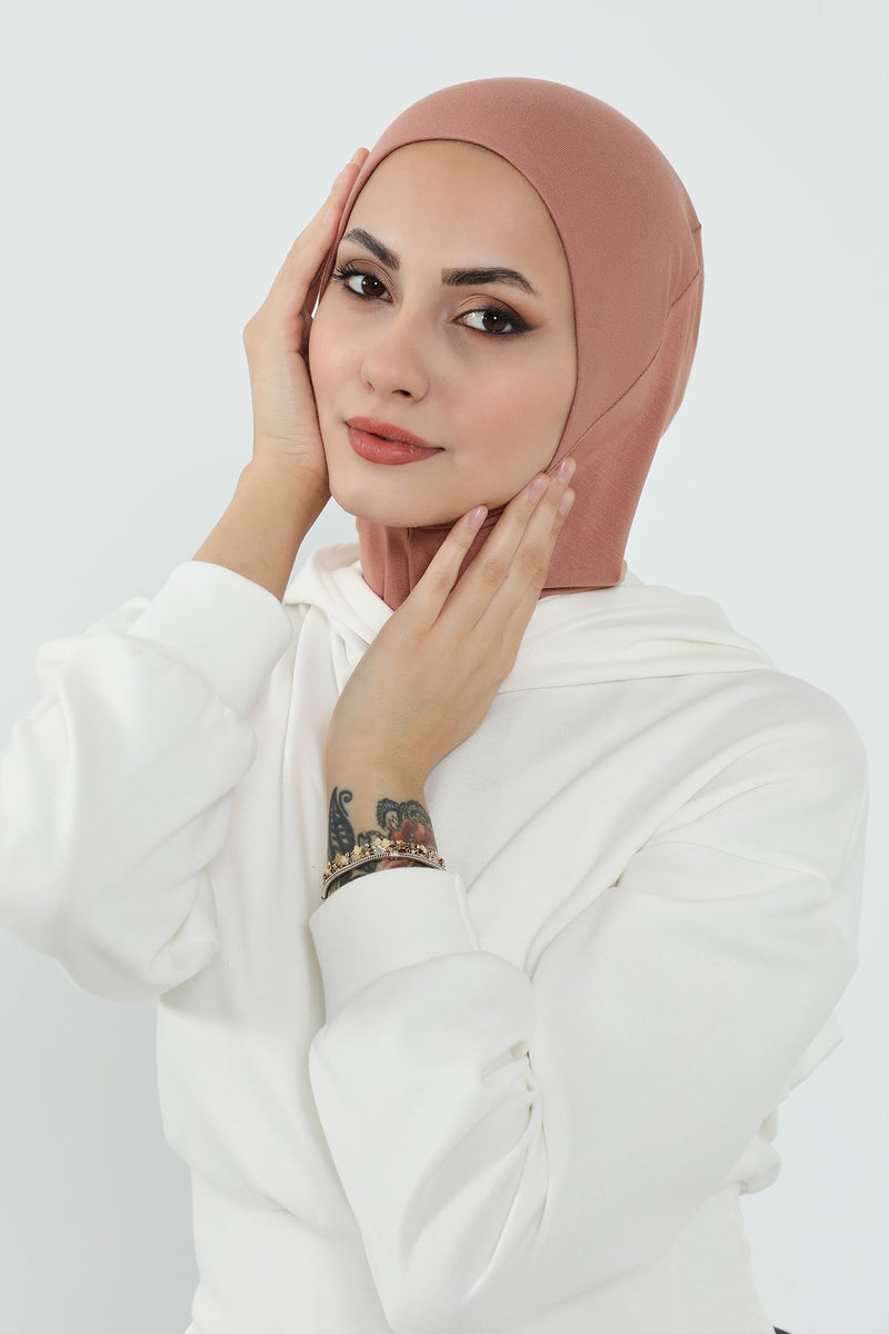 Detachable Visor Cotton Turban for Women Strech Head Wrap Combed Cotton Stylish One-Size Cap,B-82