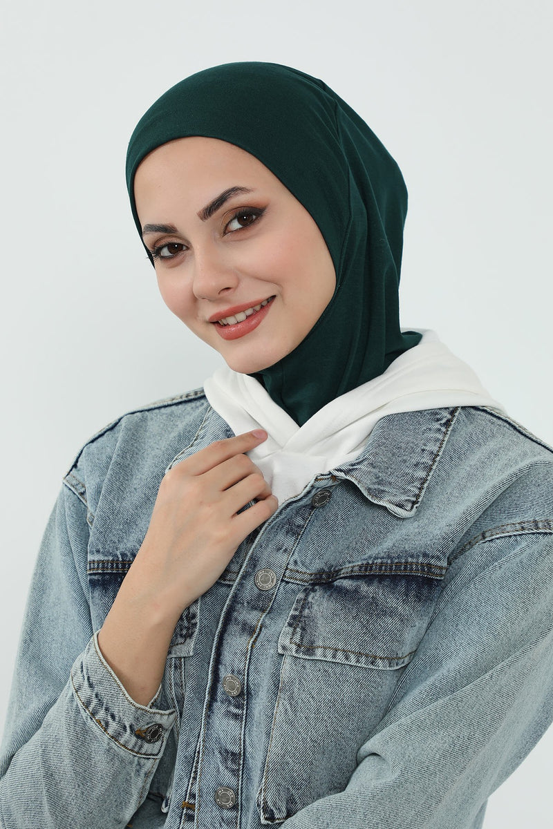 Detachable Visor Cotton Turban for Women Strech Head Wrap Combed Cotton Stylish One-Size Cap,B-82