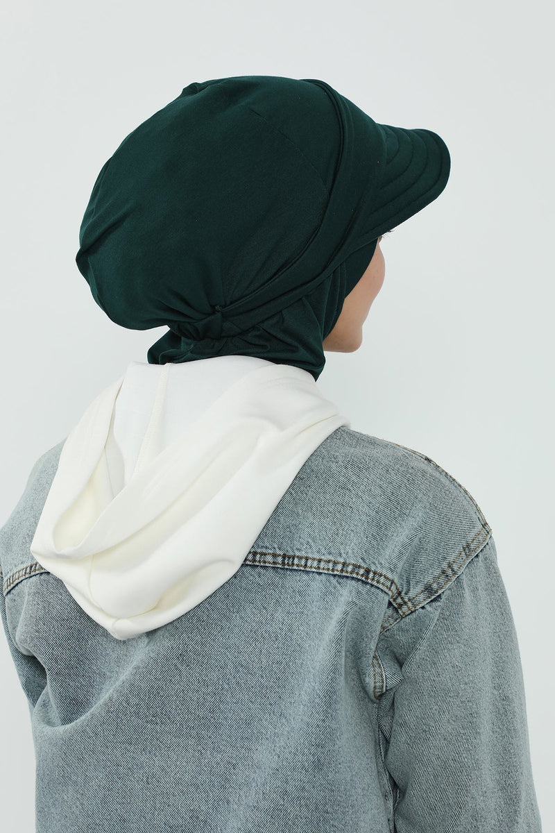 Detachable Visor Cotton Turban for Women Strech Head Wrap Combed Cotton Stylish One-Size Cap,B-82