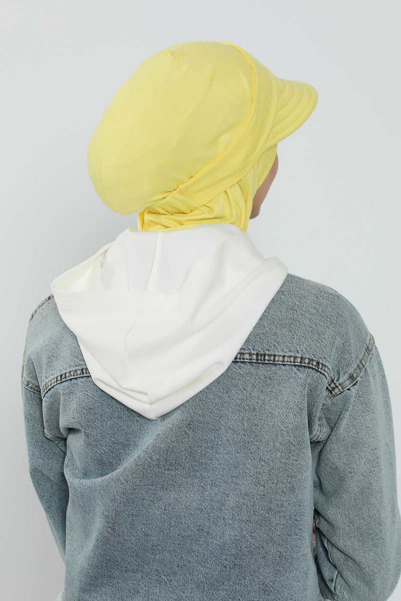 Detachable Visor Cotton Turban for Women Strech Head Wrap Combed Cotton Stylish One-Size Cap,B-82