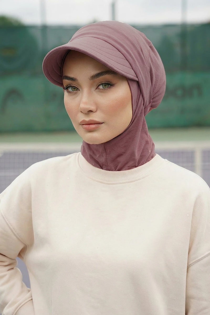 Detachable Visor Cotton Turban for Women Strech Head Wrap Combed Cotton Stylish One-Size Cap,B-82