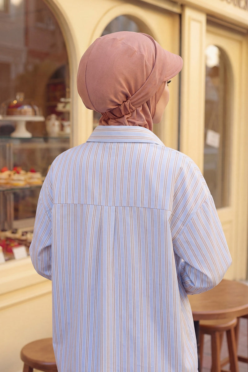 Detachable Visor Cotton Turban for Women Strech Head Wrap Combed Cotton Stylish One-Size Cap,B-82