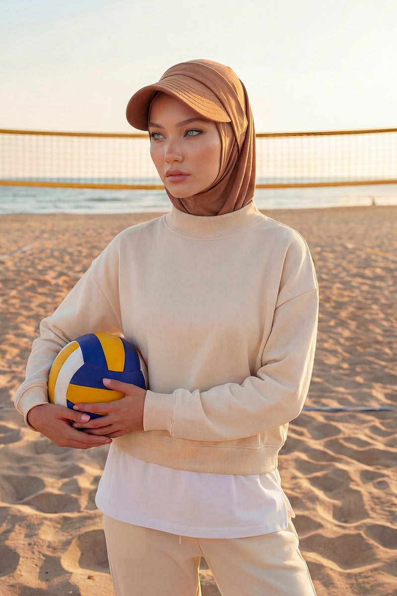 Detachable Visor Cotton Turban for Women Strech Head Wrap Combed Cotton Stylish One-Size Cap,B-82