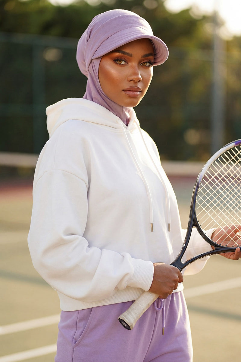 Detachable Visor Cotton Turban for Women Strech Head Wrap Combed Cotton Stylish One-Size Cap,B-82