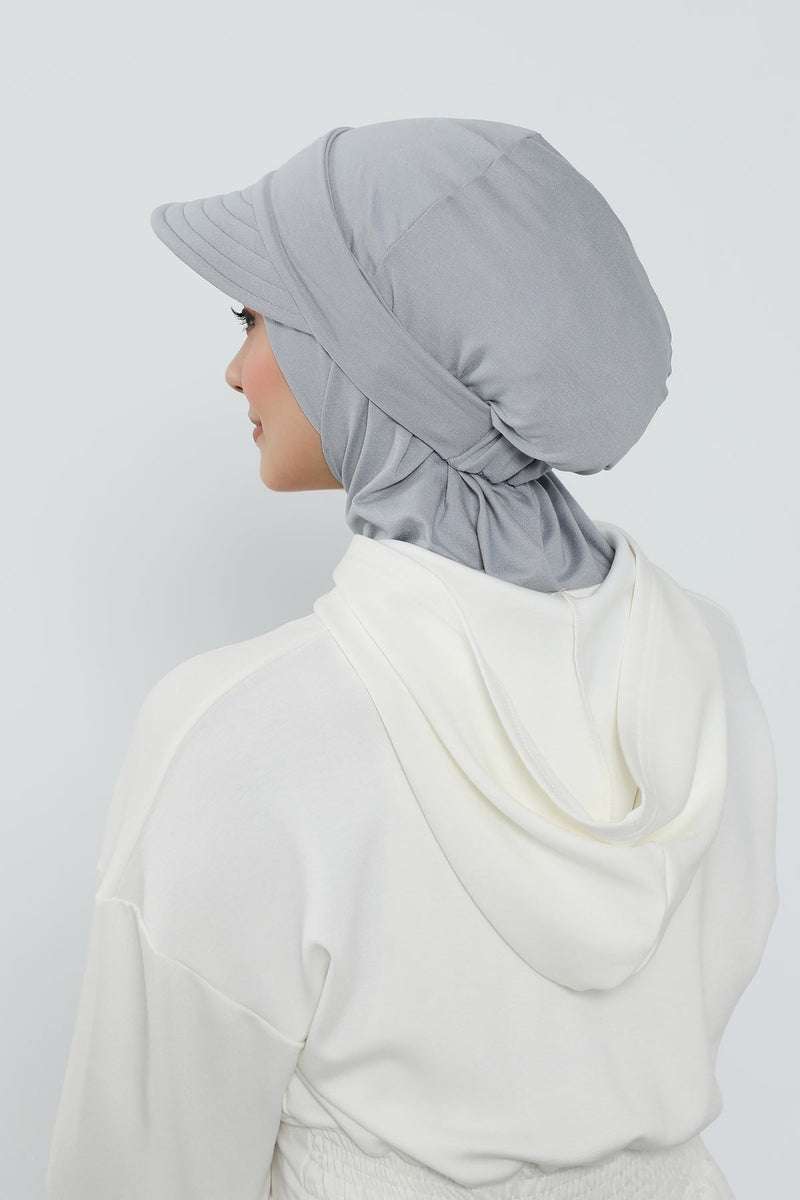 Detachable Visor Cotton Turban for Women Strech Head Wrap Combed Cotton Stylish One-Size Cap,B-82