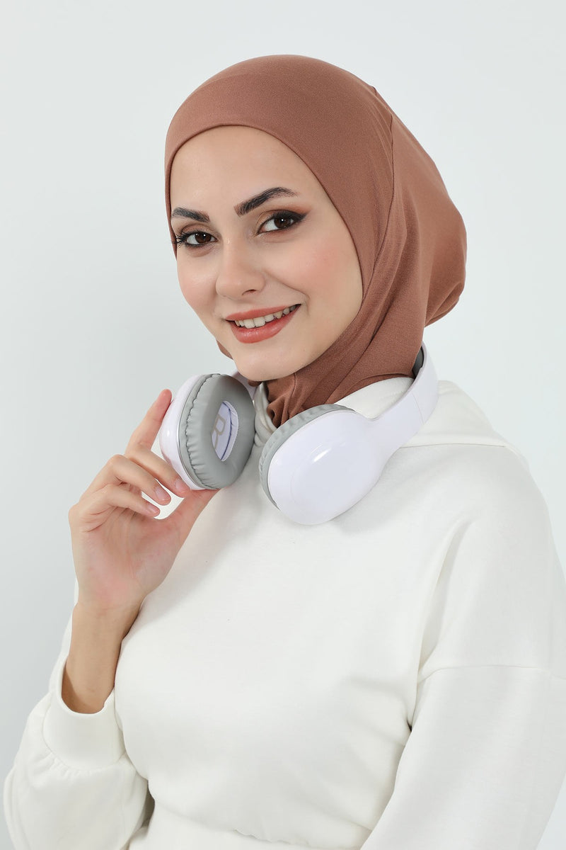 Detachable Visor Cotton Turban for Women Strech Head Wrap Combed Cotton Stylish One-Size Cap,B-82
