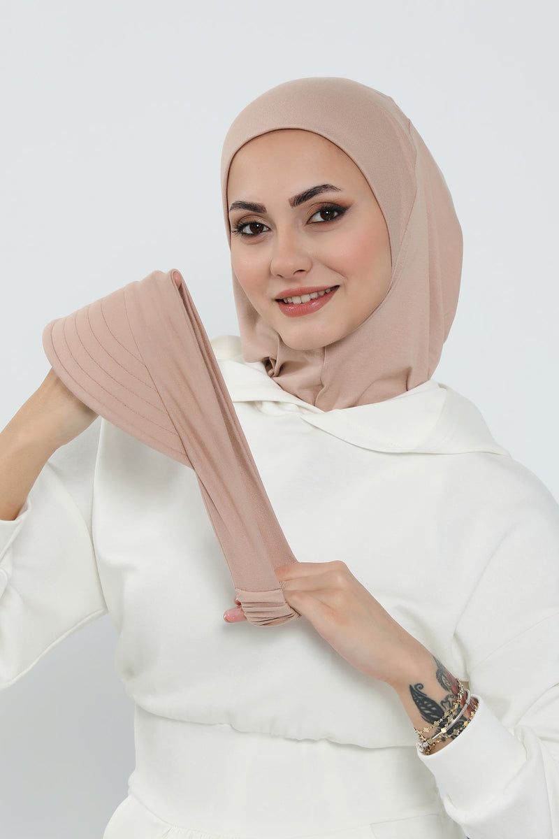 Detachable Visor Cotton Turban for Women Strech Head Wrap Combed Cotton Stylish One-Size Cap,B-82