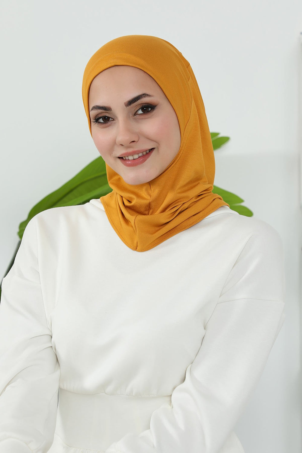 Detachable Visor Cotton Turban for Women Strech Head Wrap Combed Cotton Stylish One-Size Cap,B-82 Mustard Yellow