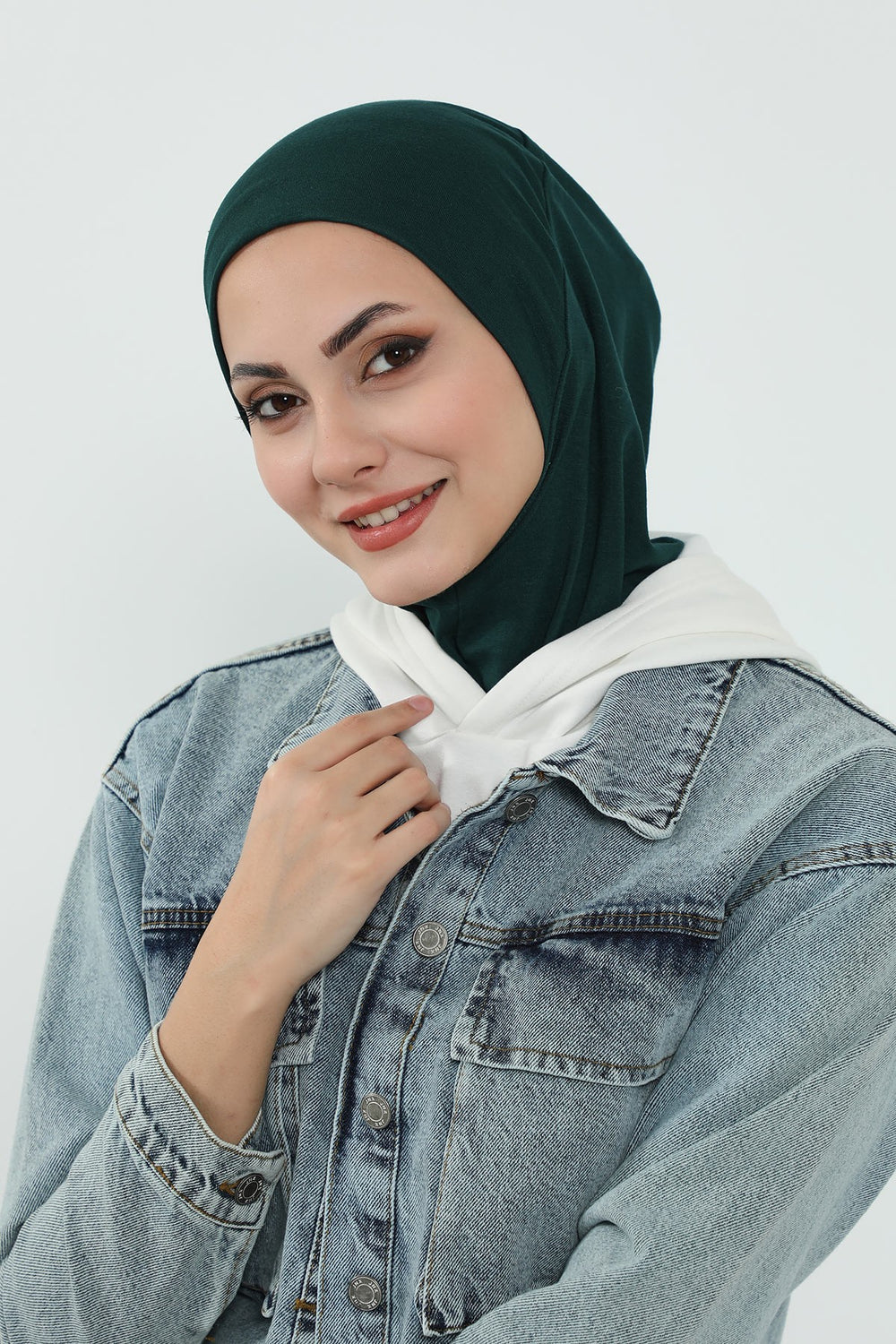 Detachable Visor Cotton Turban for Women Strech Head Wrap Combed Cotton Stylish One-Size Cap,B-82 Green