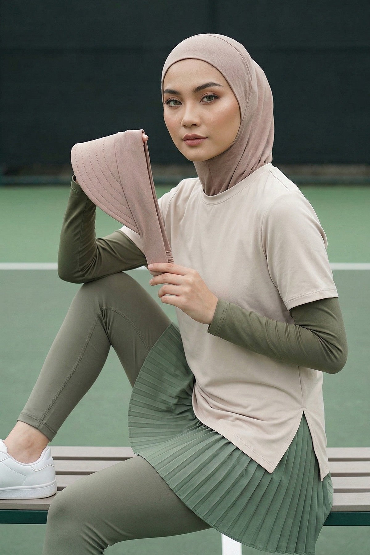 Detachable Visor Cotton Turban for Women Strech Head Wrap Combed Cotton Stylish One-Size Cap,B-82 Mink