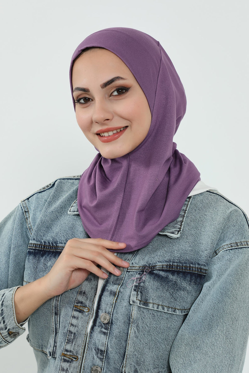 Detachable Visor Cotton Turban for Women Strech Head Wrap Combed Cotton Stylish One-Size Cap,B-82 Purple 2