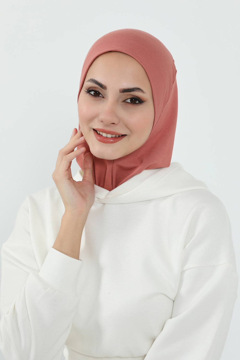 Detachable Visor Cotton Turban for Women Strech Head Wrap Combed Cotton Stylish One-Size Cap,B-82 Salmon