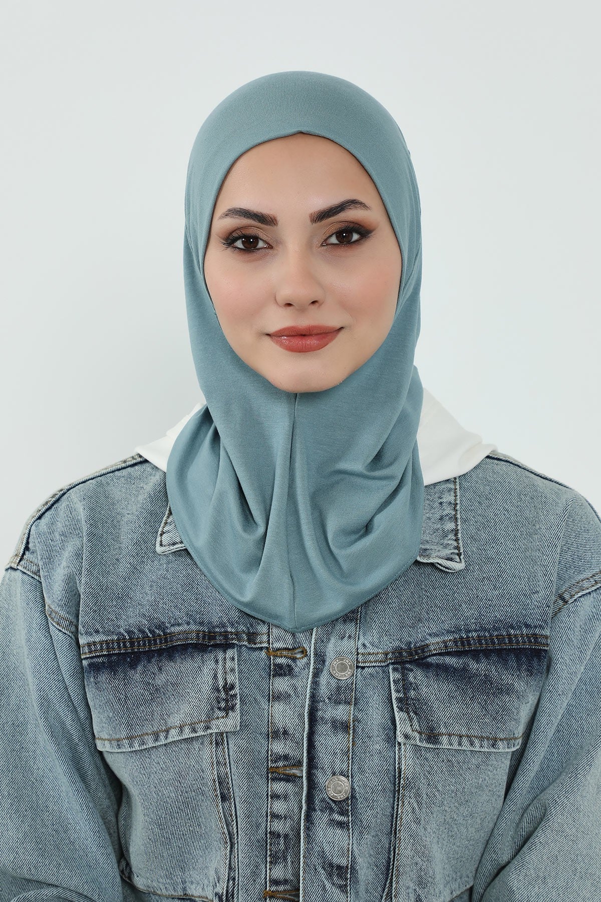 Detachable Visor Cotton Turban for Women Strech Head Wrap Combed Cotton Stylish One-Size Cap,B-82 Dark Mint