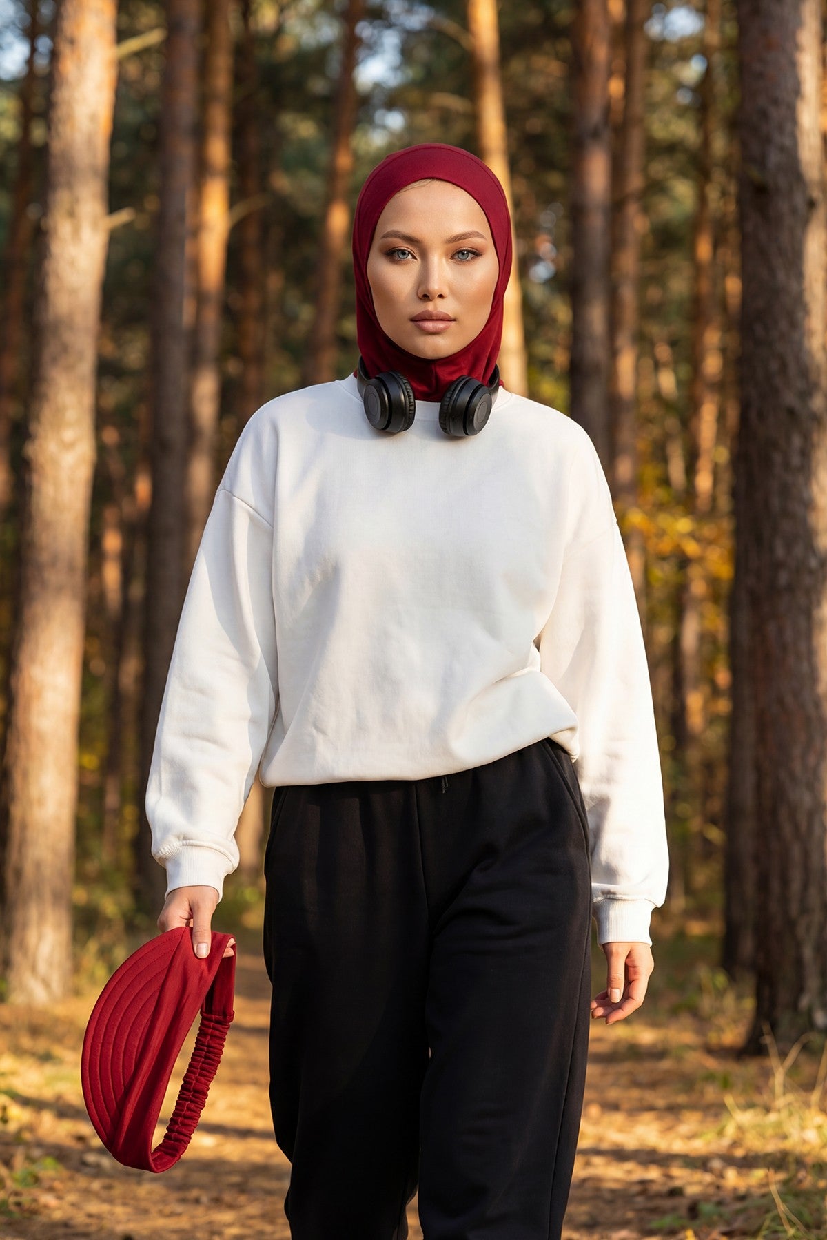 Detachable Visor Cotton Turban for Women Strech Head Wrap Combed Cotton Stylish One-Size Cap,B-82 Maroon