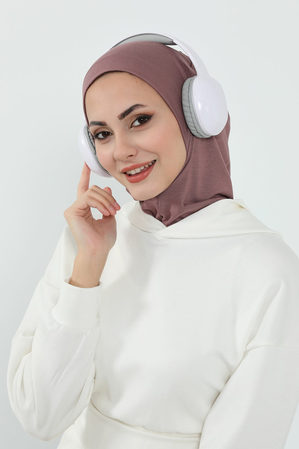 Detachable Visor Cotton Turban for Women Strech Head Wrap Combed Cotton Stylish One-Size Cap,B-82 Dusty Rose