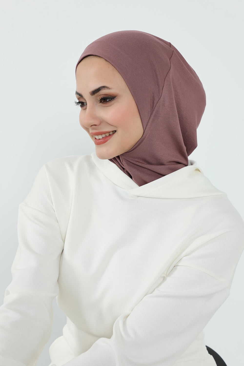 Detachable Visor Cotton Turban for Women Strech Head Wrap Combed Cotton Stylish One-Size Cap,B-82 Dusty Rose