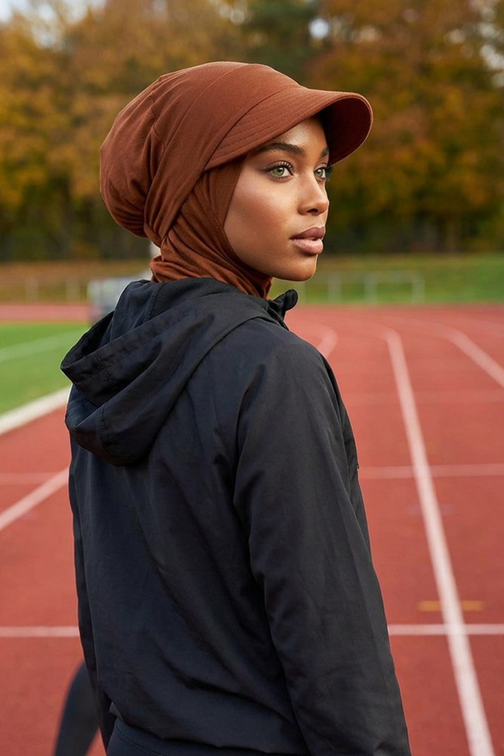 Detachable Visor Cotton Turban for Women Strech Head Wrap Combed Cotton Stylish One-Size Cap,B-82 Tile Red