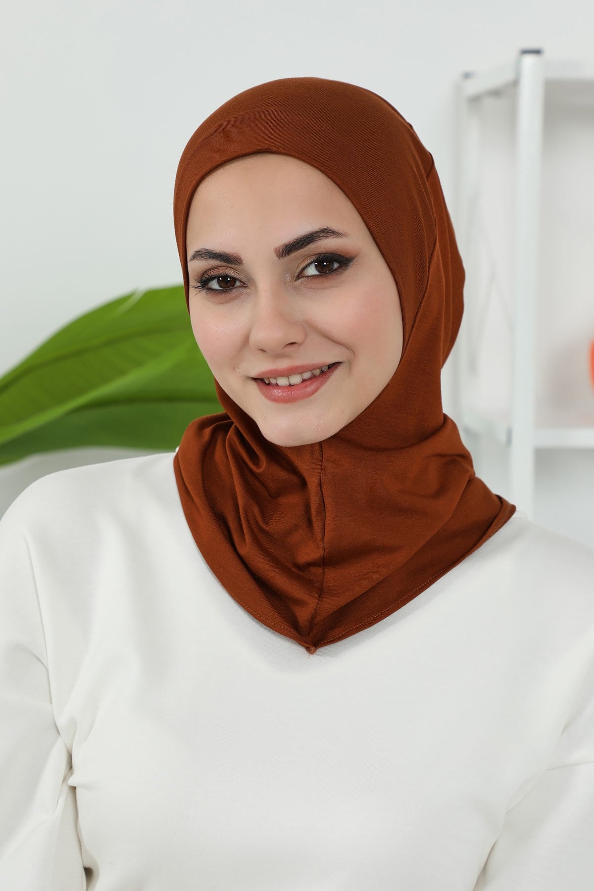 Detachable Visor Cotton Turban for Women Strech Head Wrap Combed Cotton Stylish One-Size Cap,B-82 Tile Red