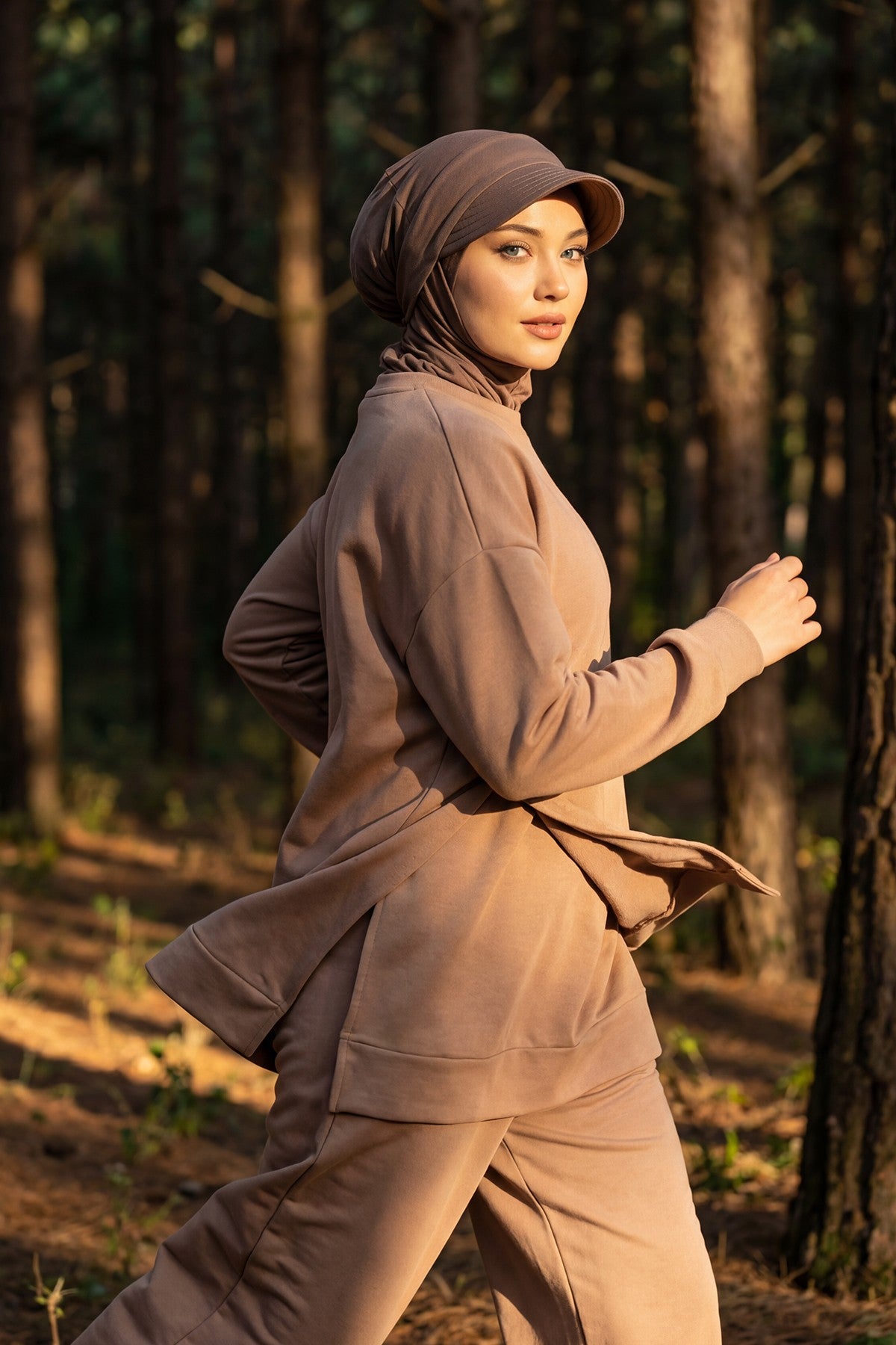Detachable Visor Cotton Turban for Women Strech Head Wrap Combed Cotton Stylish One-Size Cap,B-82 Chocolate