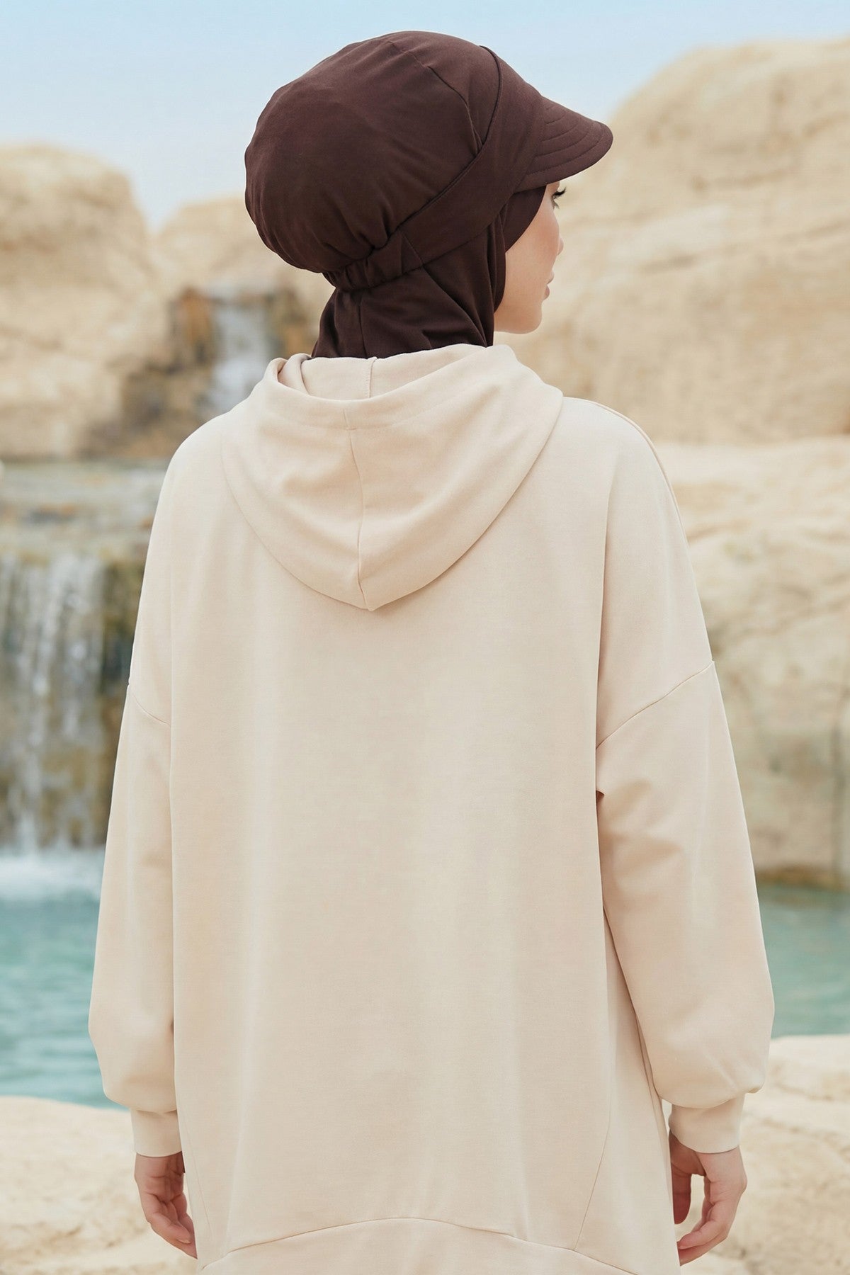 Detachable Visor Cotton Turban for Women Strech Head Wrap Combed Cotton Stylish One-Size Cap,B-82 Brown