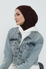 Detachable Visor Cotton Turban for Women Strech Head Wrap Combed Cotton Stylish One-Size Cap,B-82 Brown