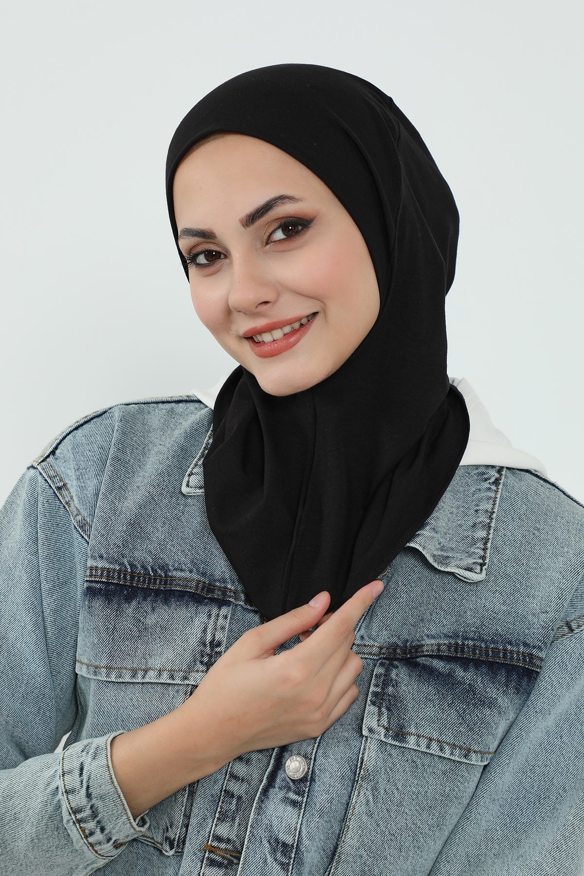 Detachable Visor Cotton Turban for Women Strech Head Wrap Combed Cotton Stylish One-Size Cap,B-82 Black