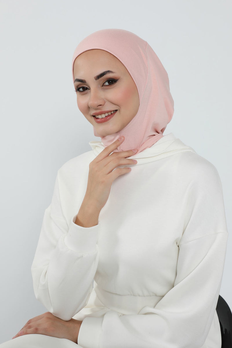 Detachable Visor Cotton Turban for Women Strech Head Wrap Combed Cotton Stylish One-Size Cap,B-82