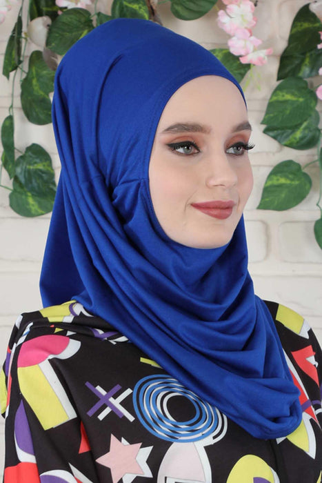 Easy to Wear Instant Turban Scarf for Women, Plain Color Turban Hijab Headwrap for Daily Use, Comfortable Modest Fashion Hijab Design,B-33