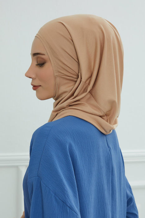 Easy to Wear Instant Turban Scarf for Women, Plain Color Turban Hijab Headwrap for Daily Use, Comfortable Modest Fashion Hijab Design,B-33