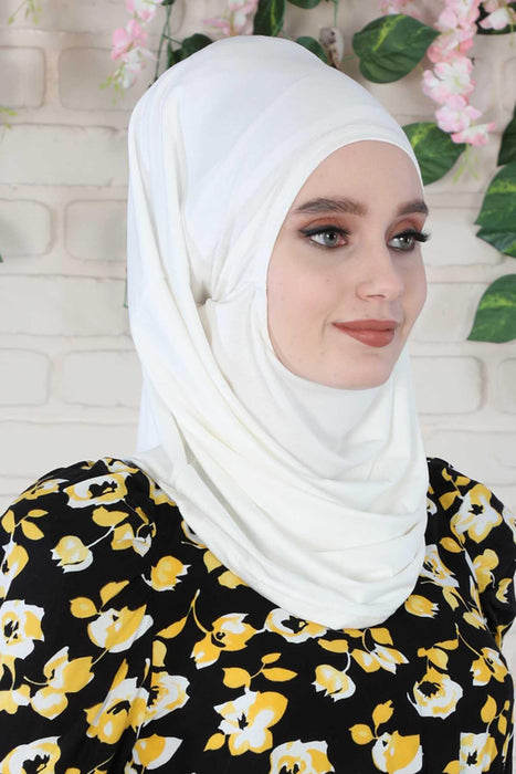 Easy to Wear Instant Turban Scarf for Women, Plain Color Turban Hijab Headwrap for Daily Use, Comfortable Modest Fashion Hijab Design,B-33