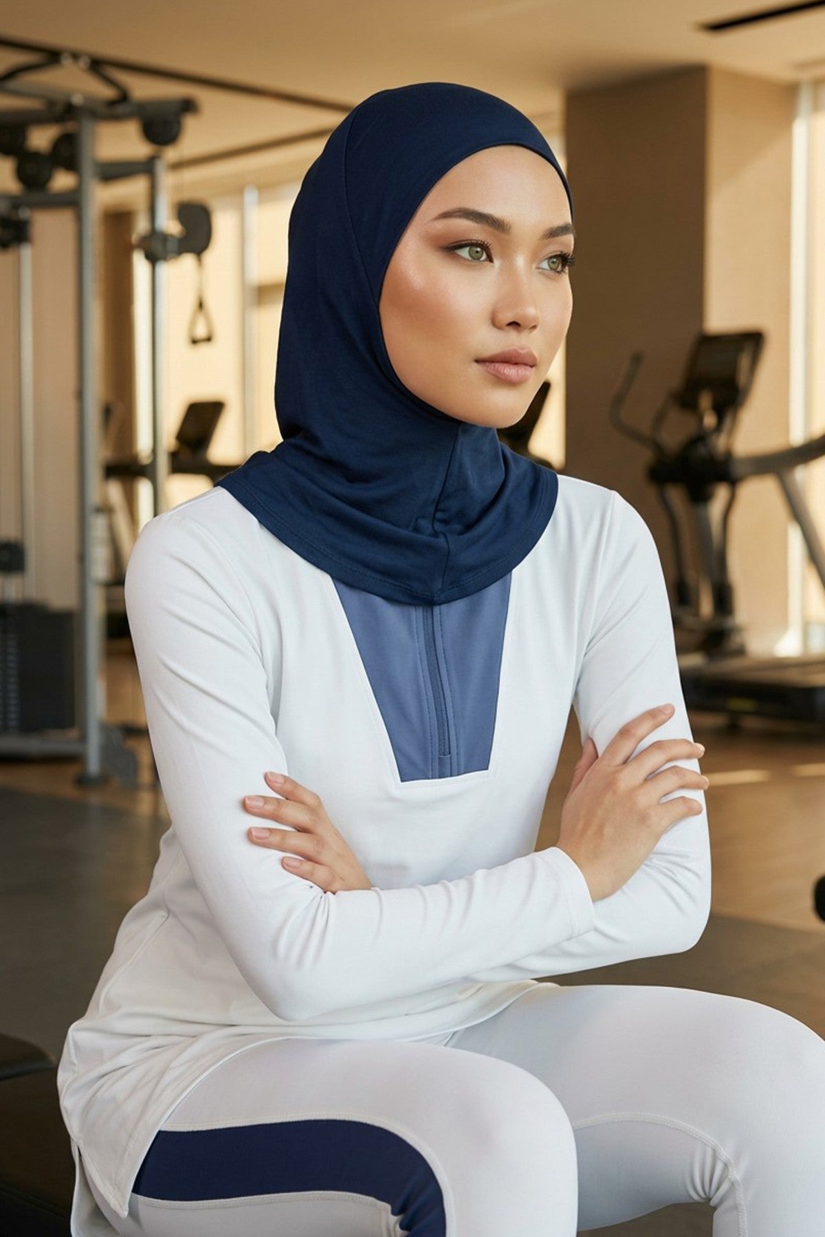 Easy Wear Instant Turban Bonnet for Women, Practical Inner Turban Cap, Quick Wear Instant Hijab Bonnet, Ready Hijab Head Wrap Under Cap,TB-5 Navy Blue