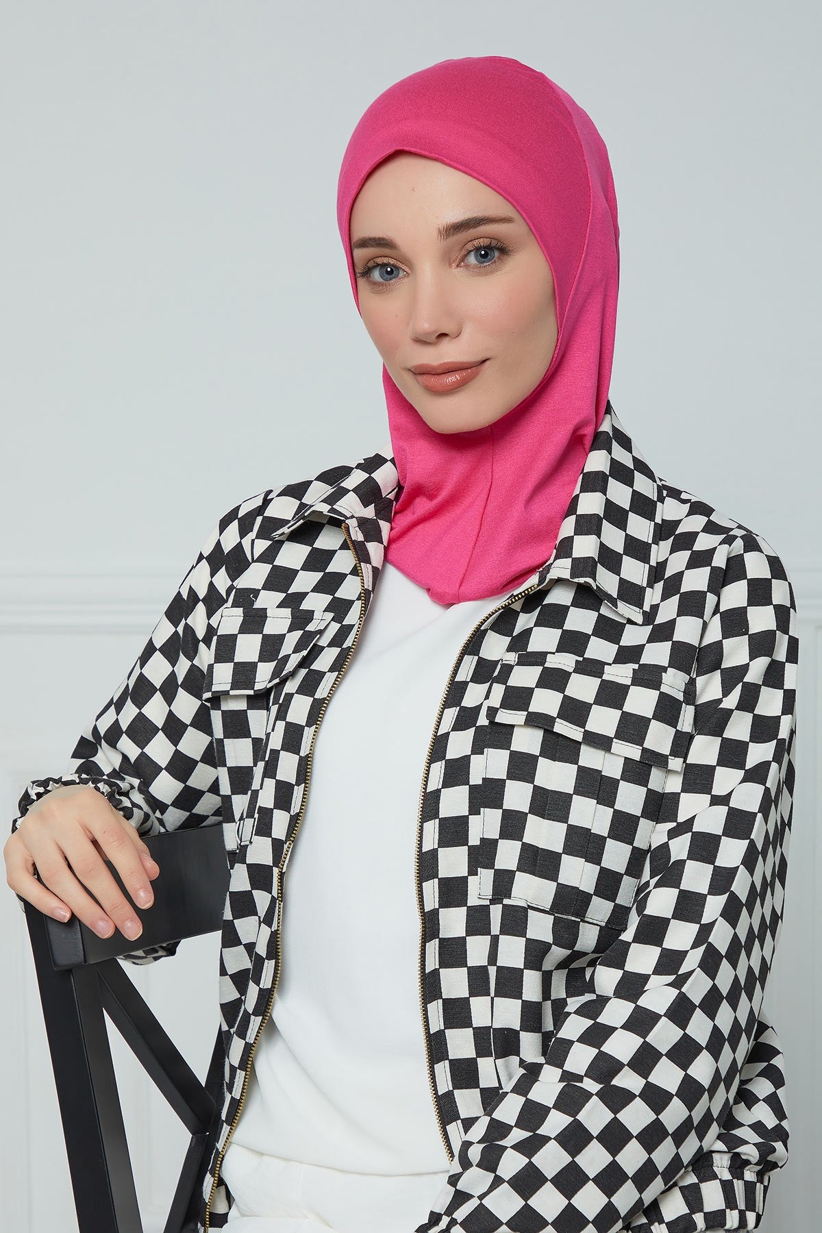 Easy Wear Instant Turban Bonnet for Women, Practical Inner Turban Cap, Quick Wear Instant Hijab Bonnet, Ready Hijab Head Wrap Under Cap,TB-5 Fuchsia