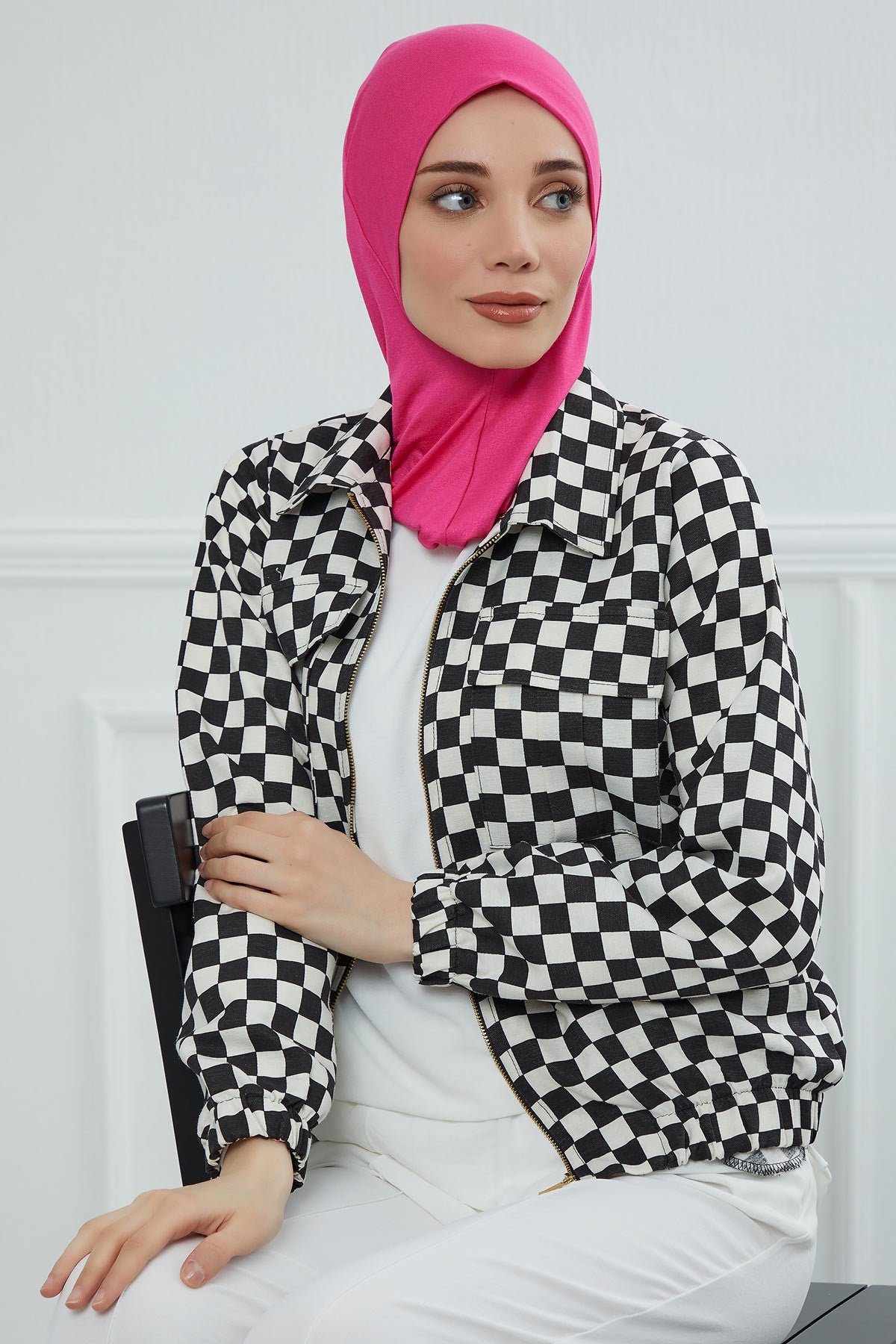 Easy Wear Instant Turban Bonnet for Women, Practical Inner Turban Cap, Quick Wear Instant Hijab Bonnet, Ready Hijab Head Wrap Under Cap,TB-5 Fuchsia